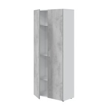 Mehrzweckschrank >Tidy< in Weiß / Beton Grau - 80x182x37 (BxHxT)
