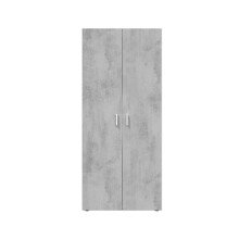 Mehrzweckschrank >Tidy< in Weiß / Beton Grau - 80x182x37 (BxHxT)