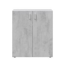 Mehrzweckschrank >Tidy< in Weiß / Beton Grau - 80x92x37 (BxHxT)