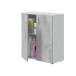 Mehrzweckschrank >Tidy< in Weiß / Beton Grau - 80x92x37 (BxHxT)