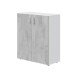 Mehrzweckschrank >Tidy< in Weiß / Beton Grau - 80x92x37 (BxHxT)