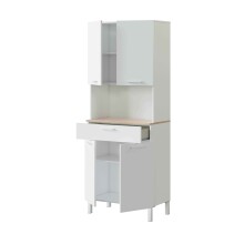 Mehrzweckschrank >Kira< in Artik-Weiß / Kanada-Eiche - 72x186x40 (BxHxT)