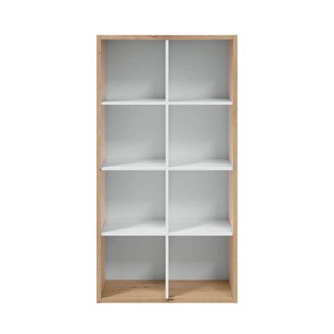 Bücherregal >Noa< in Artik Weiß / Nodi-Eiche - 72x136x33 (BxHxT)