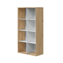 Bücherregal >Noa< in Artik Weiß / Nodi-Eiche - 72x136x33 (BxHxT)