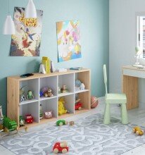 Bücherregal >Noa< in Artik Weiß / Nodi-Eiche - 72x136x33 (BxHxT)