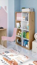 Bücherregal >Noa< in Artik Weiß / Nodi-Eiche - 72x136x33 (BxHxT)