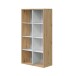 Bücherregal >Noa< in Artik Weiß / Nodi-Eiche - 72x136x33 (BxHxT)