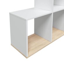 Stufenregal >Step< in Kanda-Eiche / Artik-Weiß - 108x110x28 (BxHxT)