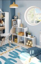 Stufenregal >Step< in Kanda-Eiche / Artik-Weiß - 108x110x28 (BxHxT)