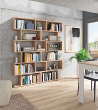 Bücherregal >Athena< in Kanada-Eiche - 80x192x24 (BxHxT)