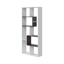 Bücherregal >Kawa< in Artik-Weiß / Oxid - 80x180x25 (BxHxT)