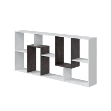 Bücherregal >Kawa< in Artik-Weiß / Oxid - 80x180x25 (BxHxT)