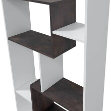 Bücherregal >Kawa< in Artik-Weiß / Oxid - 80x180x25 (BxHxT)