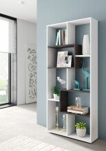 Bücherregal >Kawa< in Artik-Weiß / Oxid - 80x180x25 (BxHxT)