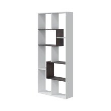 Bücherregal >Kawa< in Artik-Weiß / Oxid - 80x180x25 (BxHxT)