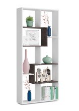 Bücherregal >Kawa< in Artik-Weiß / Oxid - 80x180x25 (BxHxT)