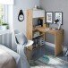 Schreibtisch >Duo< in Nodi-Eiche / Artik-Weiß - 108x140x70 (BxHxT)
