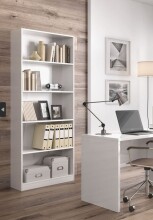 Bücherregal >Estil< in Artik-Weiß - 80x201x28 (BxHxT)