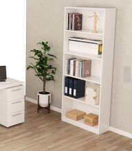 Bücherregal >Estil< in Artik-Weiß - 80x201x28 (BxHxT)