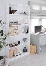 Bücherregal >Estil< in Artik-Weiß - 80x201x28 (BxHxT)