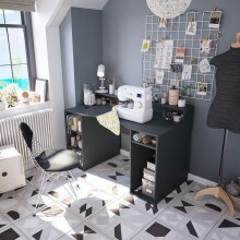 Gamingtisch >Ozone< in Anthrazit-Grau - 136x88x67 (BxHxT)