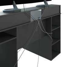 Gamingtisch >Ozone< in Anthrazit-Grau - 136x88x67 (BxHxT)