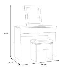 Schminktisch >DOLCE< in Schlammeiche / Schwarze Eiche - 100,3x132,5x41,3 (BxHxT)
