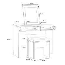 Schminktisch >DOLCE< in Schlammeiche / Schwarze Eiche - 100,3x132,5x41,3 (BxHxT)