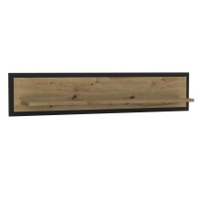 Wandregal >TRONDHEIM< in Artisan Eiche / Schwarz Eiche  - 140x29,6x23,4 (BxHxT)