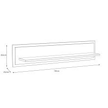 Wandregal >TRONDHEIM< in Artisan Eiche / Schwarz Eiche  - 140x29,6x23,4 (BxHxT)