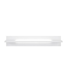 Wandregal >L-LIGHT< in Weiss / Weiss Glanz  - 140x25,6x24,3cm (BxHxT)