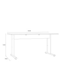 Schreibtisch >MINDI< in Bianco Eiche Dekor- 150x72x70cm (BxHxT)