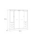 Kleiderschrank >KASZIMIRO< in EicheDekor/schwarz mit Glas - 203,2x208,4x61cm (BxHxT)