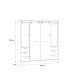 Kleiderschrank >KASZIMIRO< in EicheDekor/schwarz mit Glas - 203,2x208,4x61cm (BxHxT)