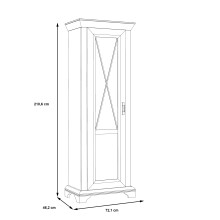 Garderobenschrank >KASHMIR< in Pinie Weiss - 73,3x210,6x46,2cm (BxHxT)