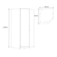 Eckkleiderschrank >CADIXO< in Sonoma Eiche - 94,2x212,9x94,2cm (BxHxT)