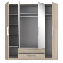 Kleiderschrank >CADIXO< in Sonoma Eiche - 200,3x212,9x58,9cm (BxHxT)