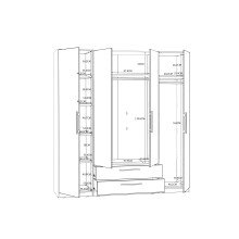 Kleiderschrank >CADIXO< in Sonoma Eiche - 200,3x212,9x58,9cm (BxHxT)