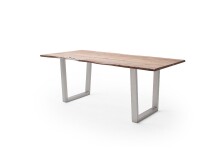 Baumkantentisch >Calabria< in Akazie natur lackiert - 180x77,5x100 (BxHxT)