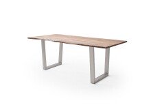 Baumkantentisch >Calabria< in Akazie natur lackiert - 180x77,5x100 (BxHxT)