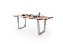 Baumkantentisch >Calabria< in Akazie natur lackiert - 180x77,5x100 (BxHxT)