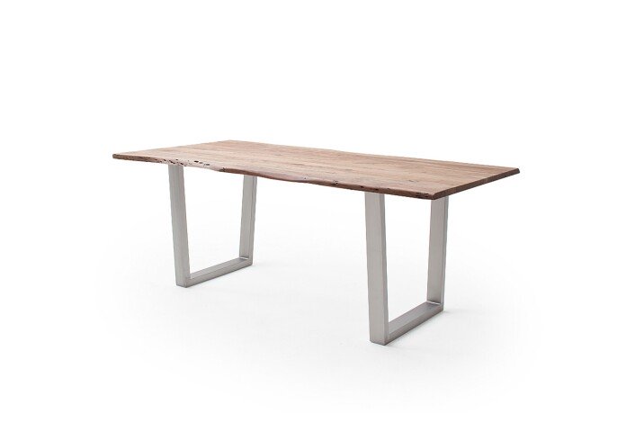 Baumkantentisch >Calabria< in Akazie natur lackiert - 200x77,5x100 (BxHxT)