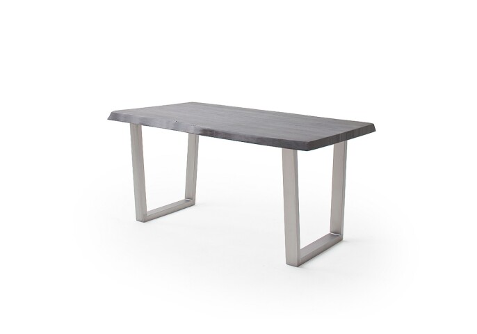 Baumkantentisch >Calabria< in Akazie grau lackiert - 240x79,5x100 (BxHxT)