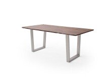 Baumkantentisch >Calabria< in Akazie walnussfarbig - 160x76,5x90 (BxHxT)