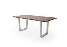 Baumkantentisch >Calabria< in Akazie walnussfarbig - 180x77,5x100 (BxHxT)