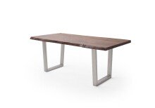 Baumkantentisch >Calabria< in Akazie walnussfarbig - 220x79,5x100 (BxHxT)