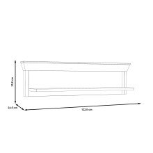 Wandboard >Kashmir< in Pinie Weiss - 122,8x33,8x24,5cm (BxHxT)