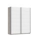 Schiebetürenschrank >RONDINO< in Sandeiche / Weiss Glanz - 170,3x209,7x61,2cm B/H/T