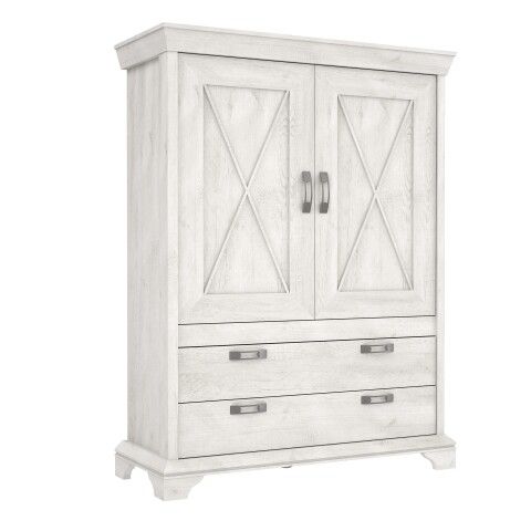 Stauraumschrank >Kashmir< in Pinie Weiss - 123x162,3x48,2cm (BxHxT)