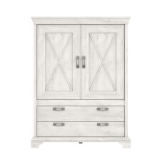 Stauraumschrank >Kashmir< in Pinie Weiss - 123x162,3x48,2cm (BxHxT)